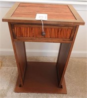Lot #2116 - Thatched single drawer end table