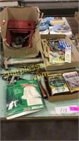 Comic books, tools, camping toaster, miscellaneous