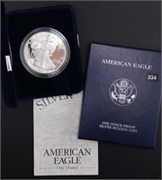 2001-W U.S. Proof Silver Eagle - Box & COA