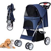 Azaeahom Pet Stroller 4 Wheels Dog Cat Stroller f