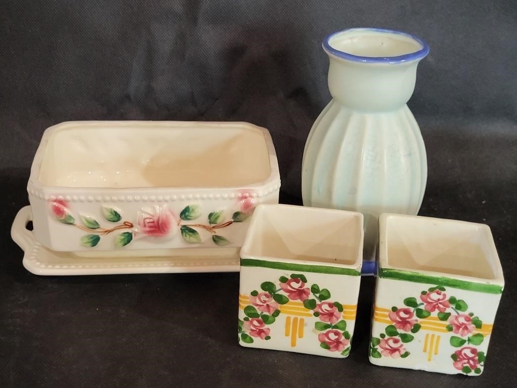 VTG Japan Ceramic Mini Planters & Vase