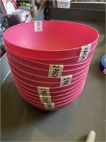 12 pink 6 inch dinner bowls plastic