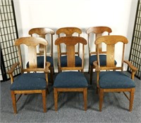 Set of 6 Vintage Oak T-Back Chairs