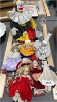 Porcelain clowns and dolls