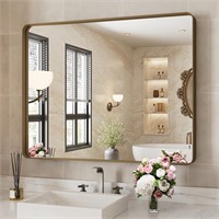 WEER 40x30 Inch Bronze Bathroom Mirror for Vanity.