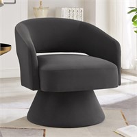 24KF 360 Swivel Accent Chair  Velvet - Dark Gray
