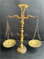 Vintage brass cherub balance scales