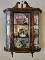 Hanging Curio/Display Cabinet and Contents
