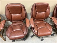 LEATHER CHAIRS - PAIR 1