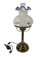 Fenton Opalescent Blue Ridge Table Lamp