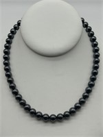 Sterling Silver Hematite Beaded Necklace