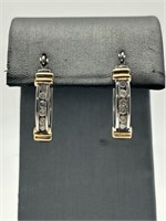 14K Yellow & White Gold Diamond Earrings