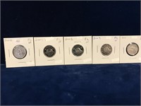 2006, 07, 08, 09, 10 Canadian Nickels  PL65