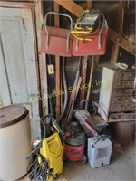 Karcher pressure washer, 5 gal shop vac, heater,