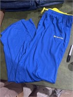 Blue and yellow sweat pants. Size XL.