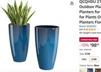 QCQHDU 21 inch Tall Planters for Outdoor