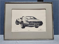 Leonard Kik 1974 Corvette Signed Lithograph