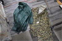 Vintage Medium Rain Coat & Large Rubber Rain Suit