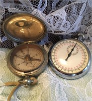 Eng Dept 1913 Compass & Lenga 7 Jewels Stop Watcc