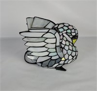 Stained Glass Swan 8" Table Lamp