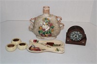 Mixed Lot Napkin Holders,Vase,Wood Coaster