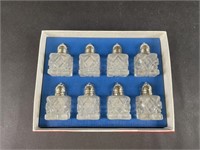 Set of 8 Crystal By Leonard Salt & Pepper Shakers