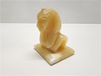 ALABASTER EGYPTIAN CARVED PHAROAH STATUE