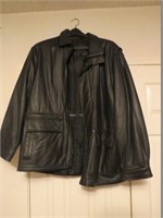 Black London Fog Leather Jacket Large