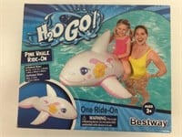 New H2O Go! Inflatable Ride On Pink Whale