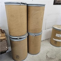 (4) Cardboard Barrels with Lids & Locks