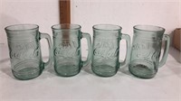 4 Coca Cola glass mug set