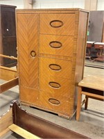 Five drawer antique wardrobe cabinet