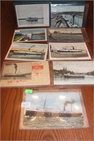 9 Postcards of Ships - Athabasca, Empress,