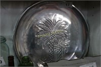 PEWTER PALMETTO DECORATED PLATTER