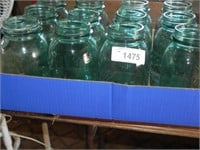 Box of Vintage Blue Canning Jars - lot of 12