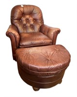 Gentleman's Arm Chair & Ottoman McKinley Leather