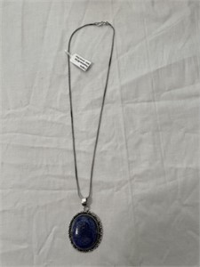 Lapis Pendant Necklace w/ Chain