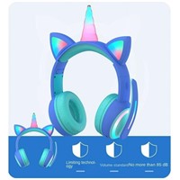 MODEL:QKOI LED Lighting Unicorn Cat Ear Wired Head