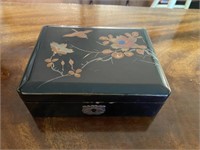 Vintage Black Laquer Keepsake Box w/ Key
