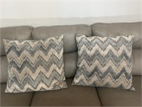 2 Large Heavy Down Feather Throw Pillows