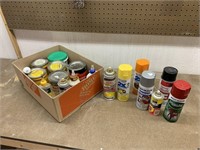 Assorted Spray Paint, Wood Stains and Glue