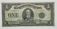 CANADA: 1923 One Dollar Currency Note Fine F