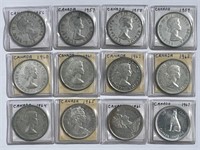 CANADA: 1956-1967 Silver 50 Cent Date Run