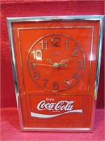 Enjoy Coca-Cola Framed Advertising Clock 10x14