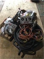 Ext. cord, oil drain pan, trailer lights, etc