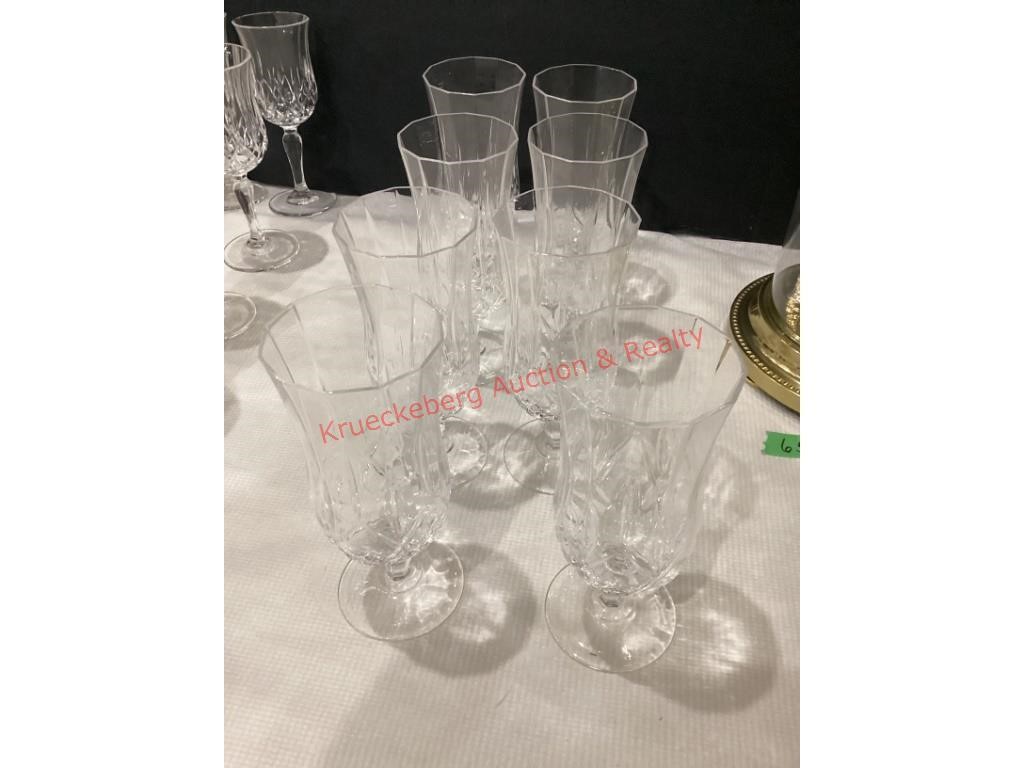 8 Royal Crystal 7 1/2" Iced Tea Glasses