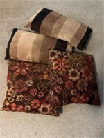 (4) Throw Pillows & Shawal