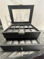 Black 20 slot watch case