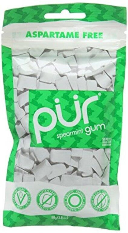 Pur Sugar-Free Gum Spearmint, 77g