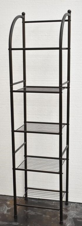 Five Shelf Narrow Lightweight Metal Shelf Rack